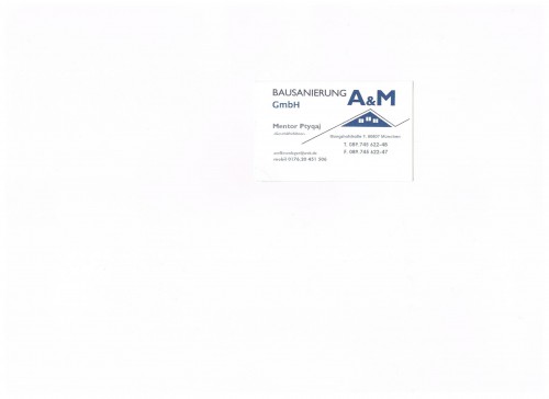 BAUSANIERUNG A&M GmbH Mentor Ptyqaj sponsert.......